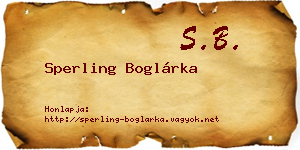 Sperling Boglárka névjegykártya